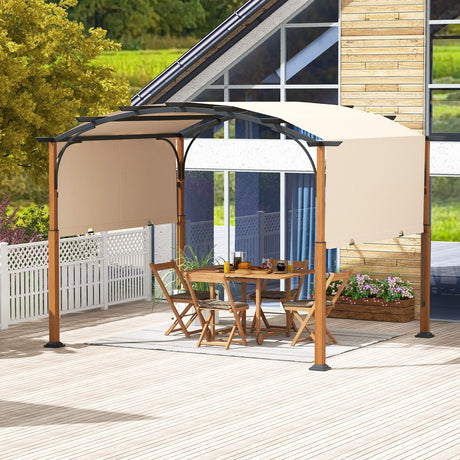 Pérgola retráctil para exteriores de 3 x 3,6 m con toldo retráctil para patio