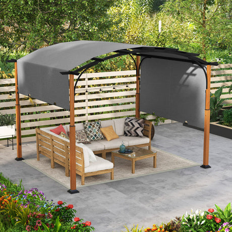 Pérgola retráctil para exteriores de 3 x 3,6 m con toldo retráctil para patio