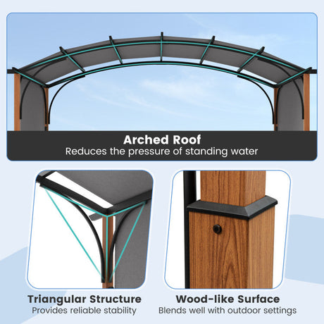 Pérgola retráctil para exteriores de 3 x 3,6 m con toldo retráctil para patio