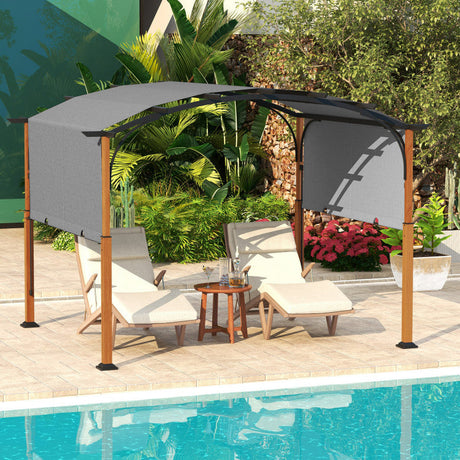 Pérgola retráctil para exteriores de 3 x 3,6 m con toldo retráctil para patio