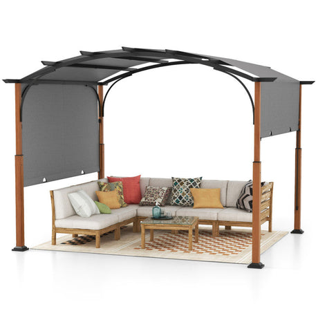 Pérgola retráctil para exteriores de 3 x 3,6 m con toldo retráctil para patio