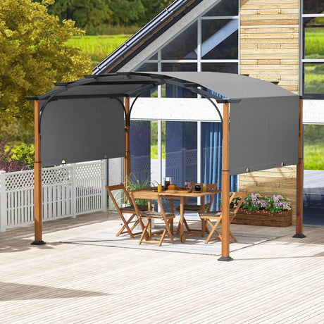 Pérgola retráctil para exteriores de 3 x 3,6 m con toldo retráctil para patio