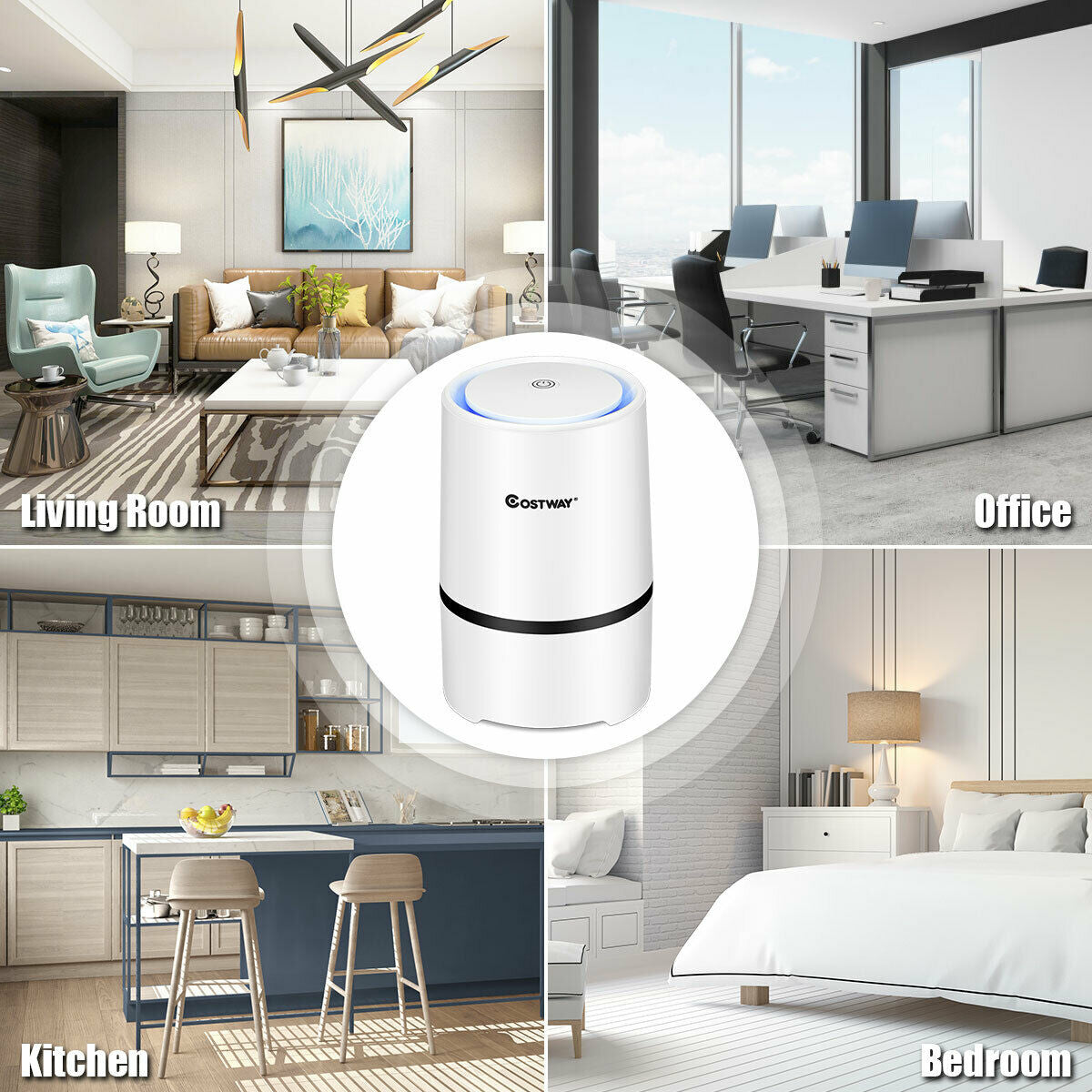 Purificador de aire HEPA compuesto 3 en 1 iónico mini