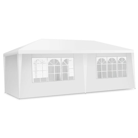 Carpa Toldo de 10 x 20 pies con 6 paredes laterales y bolsa de transporte - Blanco