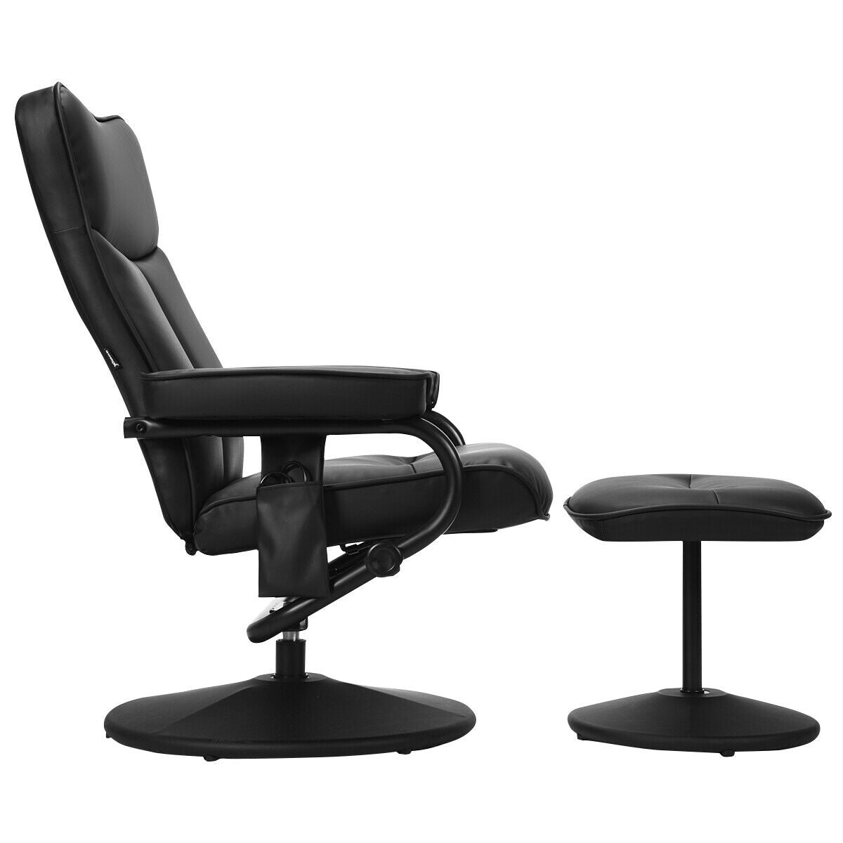 Sillón reclinable de masaje eléctrico con otomana y control remoto