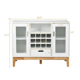 Mueble de almacenamiento de vino de madera Aparador Consola Buffet Servidor - Blanco