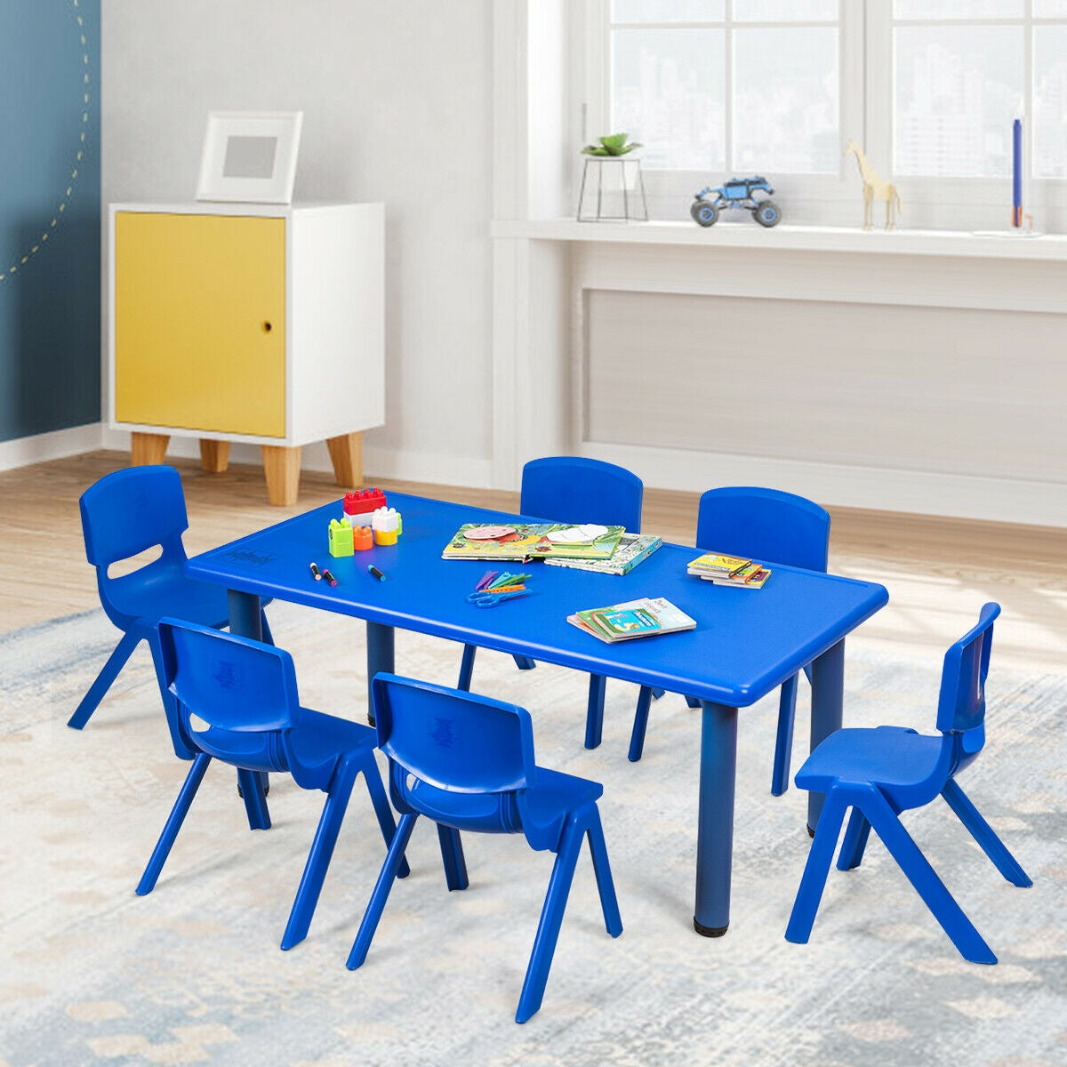 Sillas apilables de plástico para niños, paquete de 6, para aula