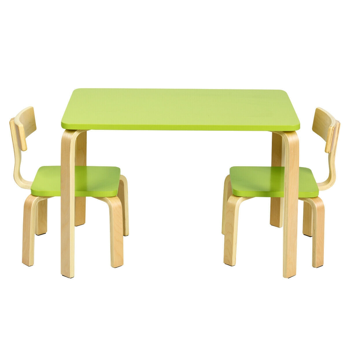 Juego de mesa y 2 sillas de madera de 3 piezas para niños