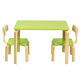 Juego de mesa y 2 sillas de madera de 3 piezas para niños