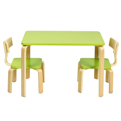 Juego de mesa y 2 sillas de madera de 3 piezas para niños