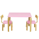 Juego de mesa y 2 sillas de madera de 3 piezas para niños