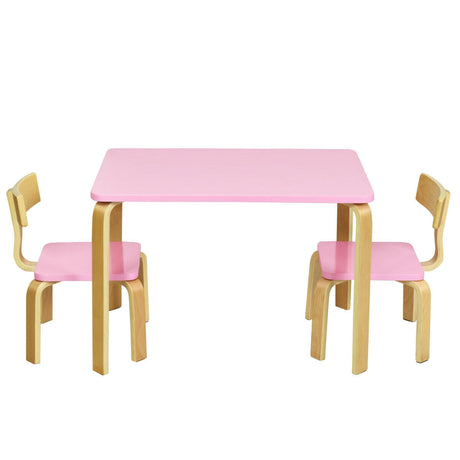 Juego de mesa y 2 sillas de madera de 3 piezas para niños