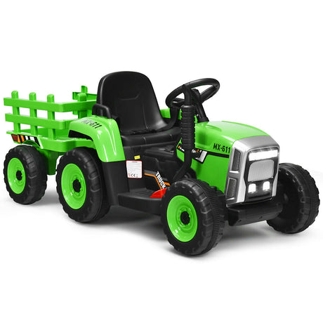 Tractor Montable de 12 V con Cargador de Tierra de 3 Velocidades para Niños de 3+ Años