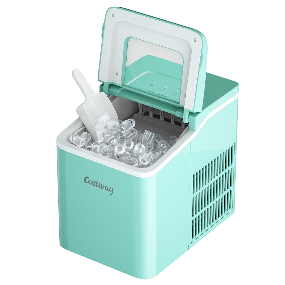 Máquina portátil para hacer hielo de encimera con cuchara - Verde