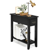 End Table Bedside Sofa End Table Narrow Nightstand with Wooden Legs