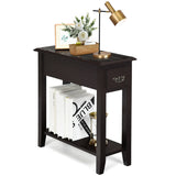 End Table Bedside Sofa End Table Narrow Nightstand with Wooden Legs