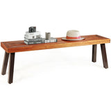 Banco de comedor de madera de acacia para patio con patas de acero
