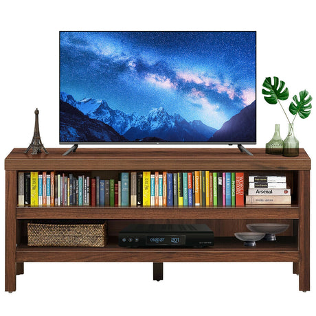 Mueble de TV de 3 niveles con estantes de almacenamiento para televisores de hasta 45 pulgadas