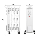Calefactor de aceite de 1500 W, radiador portátil con termostato ajustable