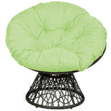 Sillón Papasan de Ratán Ergonómico Giratorio 360 Grados Cojín Suave para Jardín