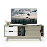 Mueble de TV para televisores de hasta 60 pulgadas, mesa consola multimedia con almacenamiento con puertas