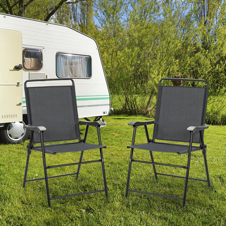4 sillas plegables portátiles para exterior con reposabrazos