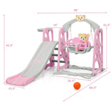 Juego de tobogán 3 en 1 para niños pequeños con trepador y columpio