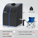 Portable Personal Steam Sauna Spa with 3L Blast-proof Steamer Chair