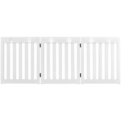 Puerta plegable de madera independiente para perros de 24 pulgadas con bisagra flexible de 360° para mascotas