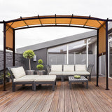 Cenador de pérgola exterior de 12 x 9 pies con toldos retráctiles