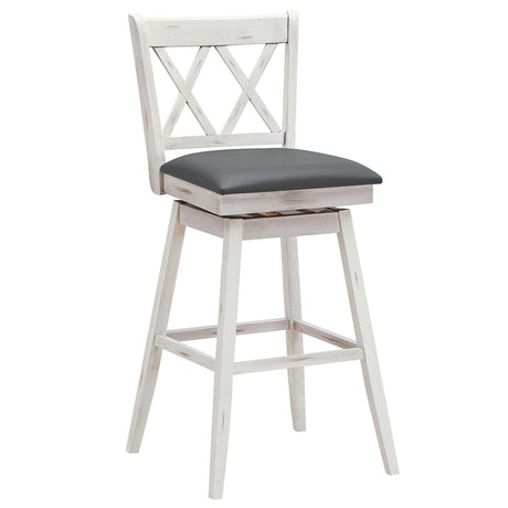 Juego de 2 Taburetes de Bar de 29 Pulgadas con Patas de Madera de Caucho