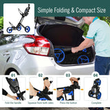 Carro de golf plegable de 3 ruedas con freno, marcador y mango ajustable
