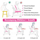Silla estudiantil de altura regulable con ruedas con freno de asiento y soporte lumbar para el hogar y la escuela