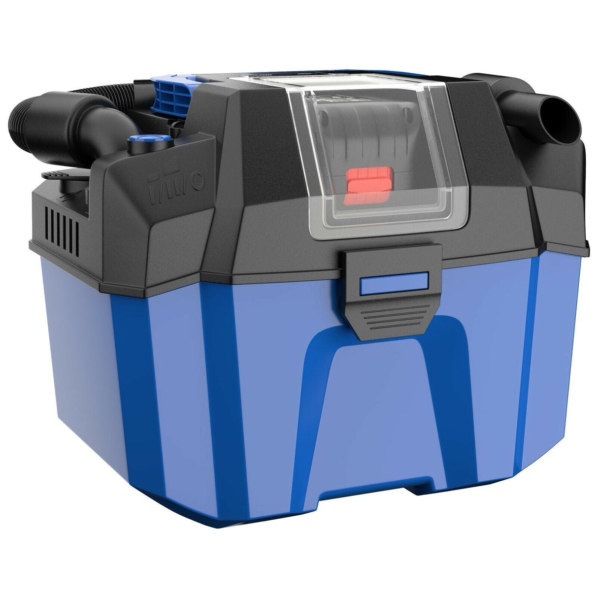 Aspiradora en seco y húmedo de 18 V, 2.7 galones, 4 HP de potencia máxima, inalámbrica, con batería de 2.0 Ah - Azul
