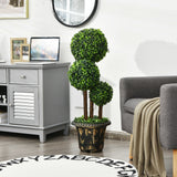 Árbol topiario artificial de bola triple de 36 pulgadas para interiores y exteriores