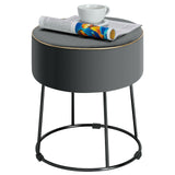 Round Velvet Footrest Stool Ottoman with Non-Slip Foot Pads for Bedside