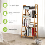 4-Tier Bamboo Plant Rack with Guardrails Stable and Space-Saving