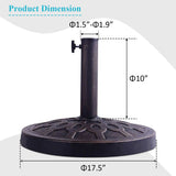 Base de sombrilla tipo parasol para patio, de alta resistencia, 30 lb y 18 pulgadas
