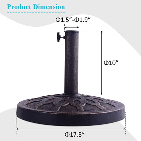Base de sombrilla tipo parasol para patio, de alta resistencia, 30 lb y 18 pulgadas