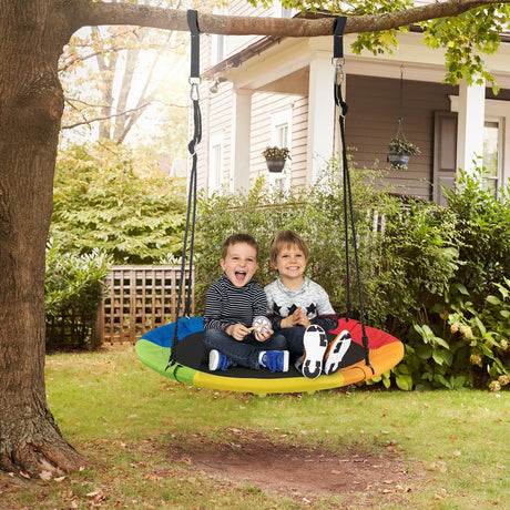 Columpio de árbol platillo volador de 40 pulgadas y 770 libras, regalo para niños, con 2 correas para colgar del árbol - Multicolor