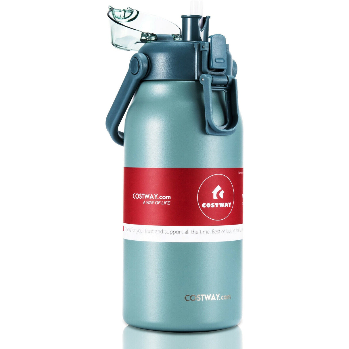 Botella de Agua Deportiva de Acero Inoxidable de 44oz con Aislamiento al Vacío, a Prueba de Fugas - Gris