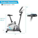 Bicicleta estática vertical magnética con monitor LCD y sensor de pulso