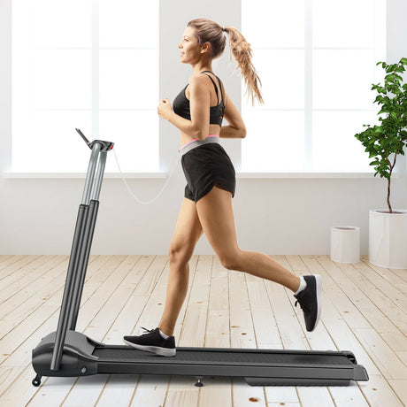 Cinta de Correr Plegable Compacta con Control de Aplicación por Pantalla Táctil - Negra