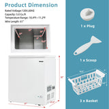 Congelador horizontal de 5.2 pies cúbicos Refrigerador de una puerta vertical con 3 canastas - Blanco
