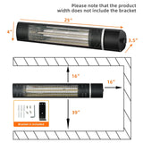 Calentador de patio eléctrico para exteriores de 1500 W con control remoto