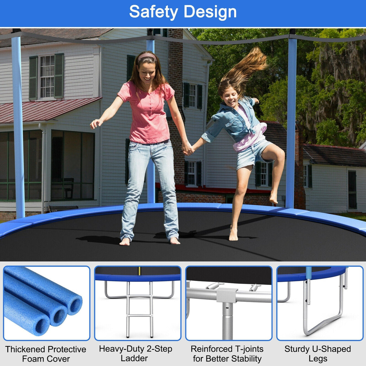 Trampolín exterior con red de seguridad-3 m