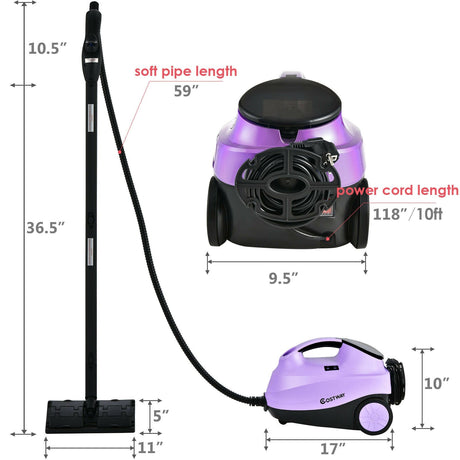 Mopa limpiadora a vapor multiusos de alta resistencia de 2000 W con unidad manual desmontable