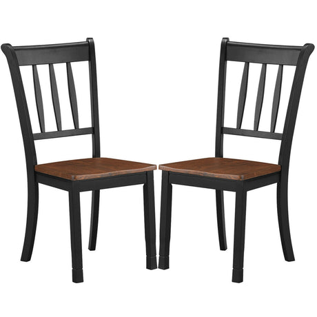 2 sillas de comedor de madera maciza Whitesburg con respaldo de huso