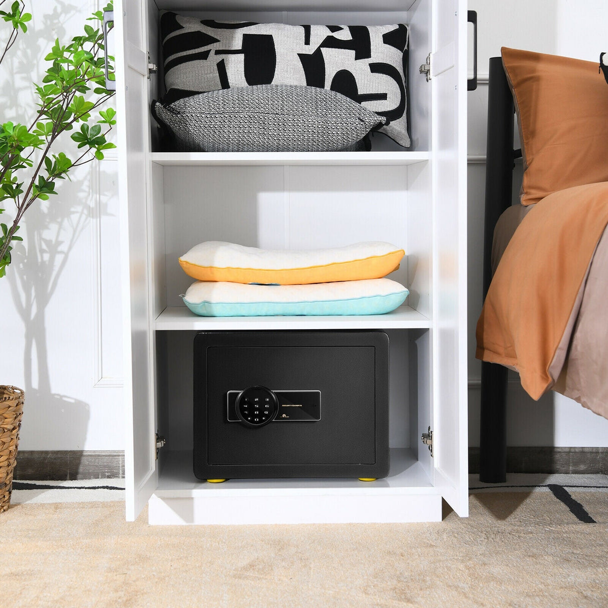 Caja fuerte electrónica a prueba de fuego e impermeable de 1.0 pies cúbicos con teclado digital y llave