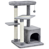 Árbol para gatos con percha y pelota colgante para juego y descanso en interiores